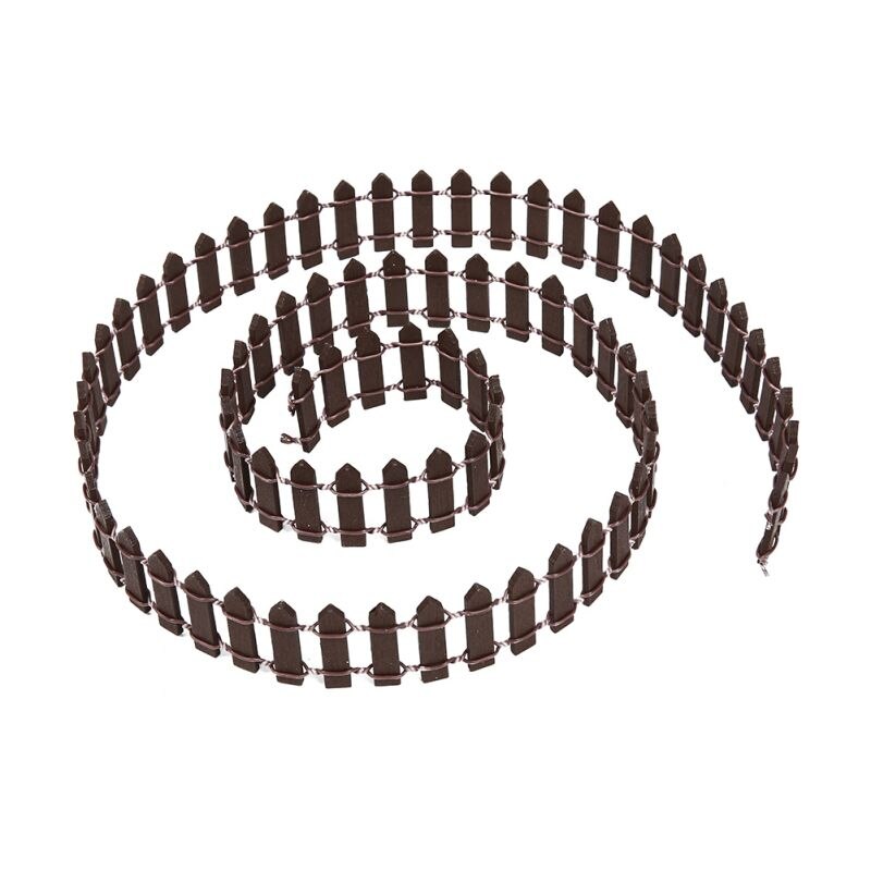 Wooden Mini Small Fence Barrier Craft Fence DIY Garden Kit Landscape Plant Flower Potted Decor Accessories: Chocolate