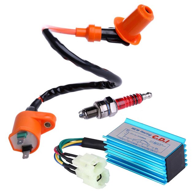 Ignition Control Module Racing Performance CDI+ Ignition Coil + Spark Plug Fit Gy6 150cc 125cc 50cc WEQ Electronic Ignition Kit: Default Title
