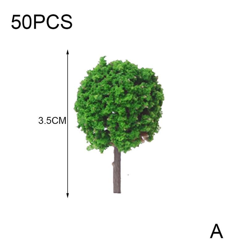 50 Stuks Bloem Model Trein Ronde Bomen Bal Vormige Landschap Kleuren Schaal Landschap 1/87 Gemengde K7W9: A