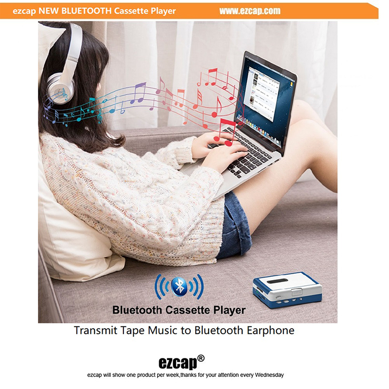 Bluetooth Cassette Player Portable Cassette Tape Player Bluetooth Output to Headphone/Speaker With 3.5mm Headphone Jack