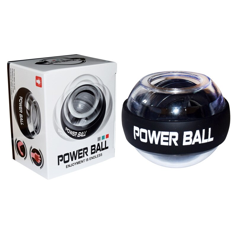 LED Wrist ball Trainer Relax Gyroscope Ball Muscle Power Ball Gyro Arm Exerciser Machine Gym Fitness Equipment: Black