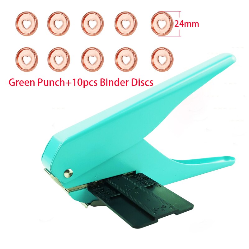 Metal Mushroom Hole Standard Punch T-shape Hole Book Punch Discs Binder Planner Binding Discs DIY Scrapbook Notebook Binder Ring: Green Punch-1pcs