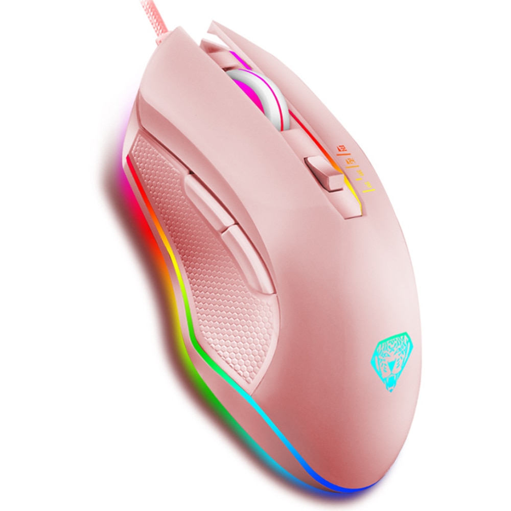 Gaming Backlit Mouse 3200DPI Optical Gaming Mouse 4 Adjustable DPI Symmetrical Ergonomic Shape for Desktop Notebook