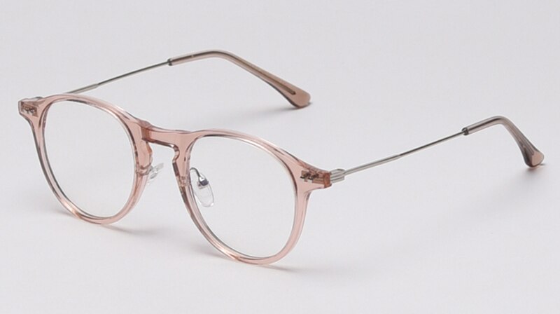 Peekaboo, gafas de filtro azul, mujeres, retro, transparente, gafas de ordenador para hombres, medio metal TR90, estilo coreano,: light brown