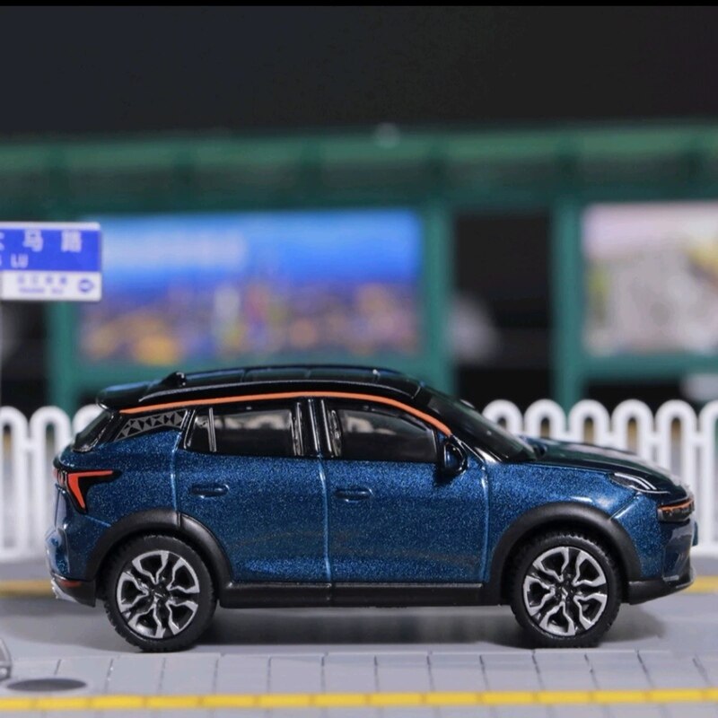 1:64 Lynk &amp; Co 01 02 modello di auto modello in lega di metallo modello Lynk &amp; Co 03 05 auto giocattolo per regali per bambini scatola da esposizione: 06 Blue