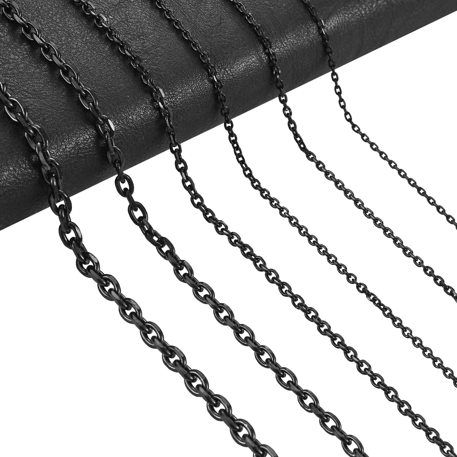 Colar rolo de corrente o de corte de aço inoxidável para homens mulheres cor preta banhado cabo link gargantilha de metal acessórios de joias presente