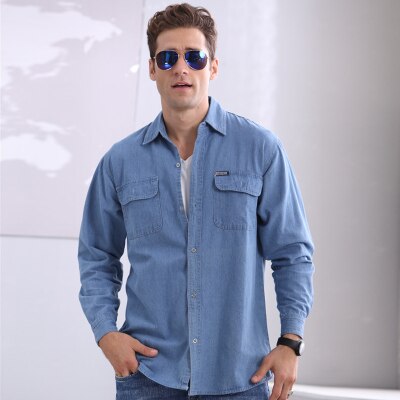 LAZIRO Heren Herfst Opstaande Kraag Denim Jas Casual Effen Gekleurde