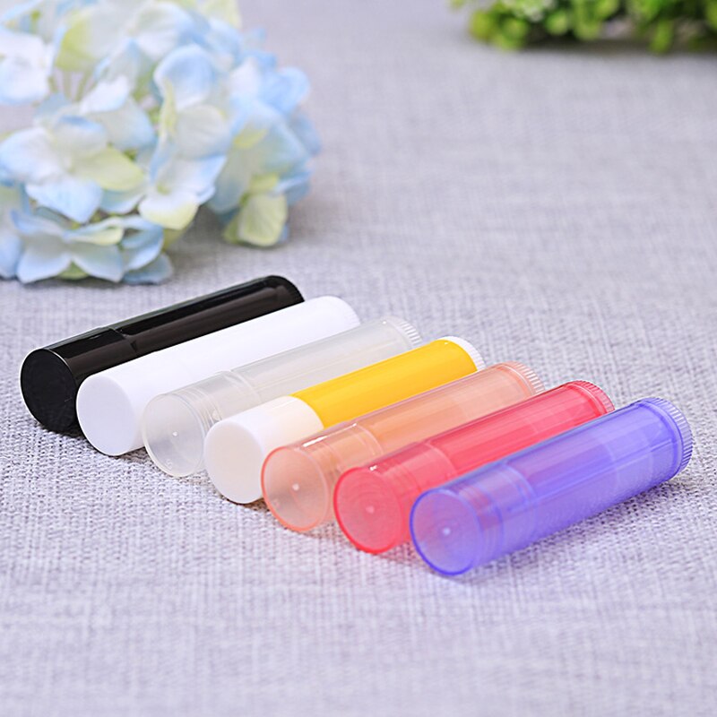 Tubos de bálsamo labial vacíos a granel, 5g, 5ml, con fondo giratorio, envase de bálsamo labial transparente rellenable para maquillaje cosmético DIY, 10 Uds.: Color mixing