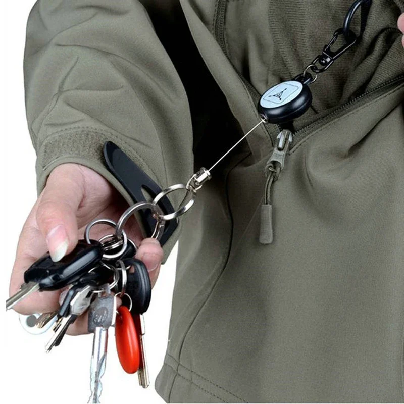 Porte-clé rétractable, cordon enrouleur de cordon, badge de recul, lanière clip multi-outil