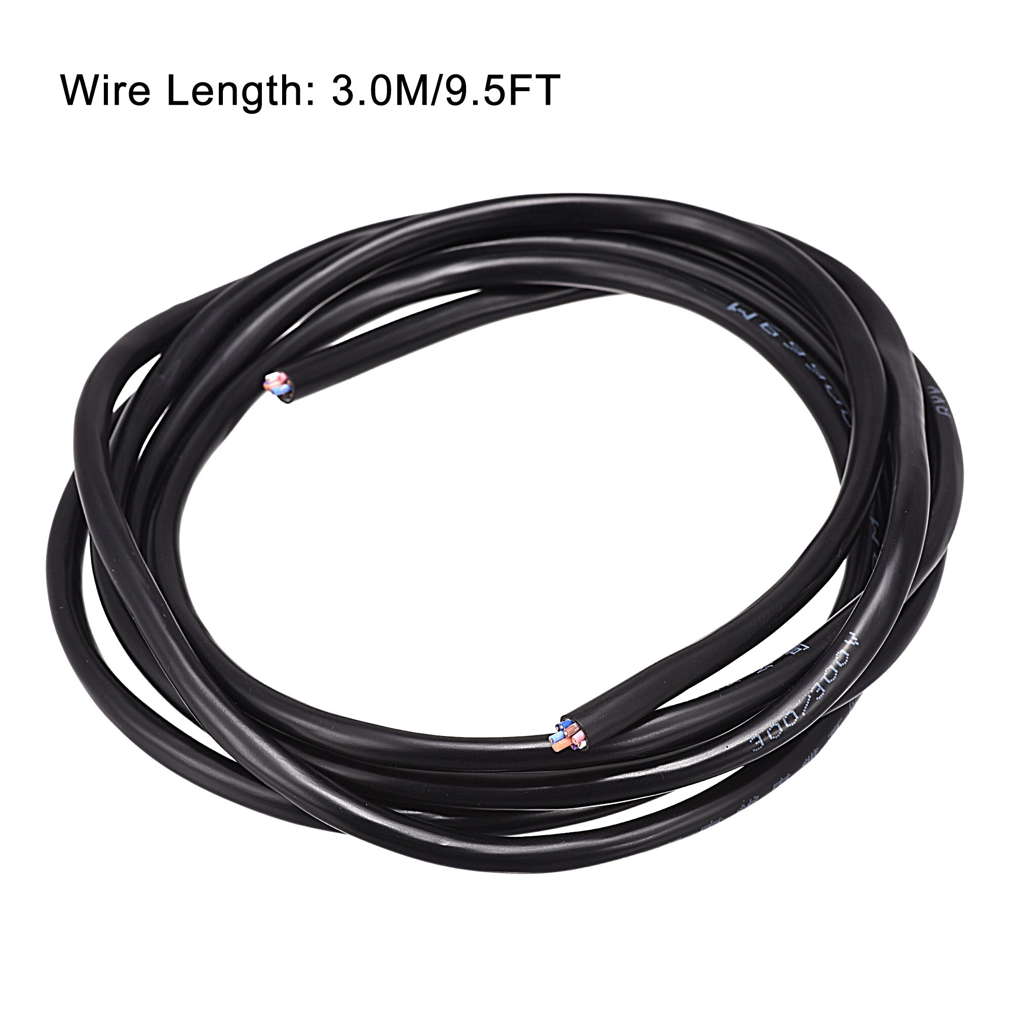 Uxcell Extension Wire Power Cable Copper Conductor 10 Core 22 AWG 9.5ft Black, Pack of 1
