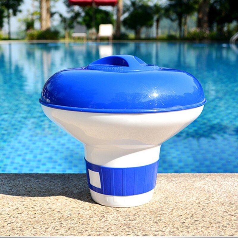 1PC Deluxe Large Blue and White Floating Swimming Pool Chlorine Dispenser