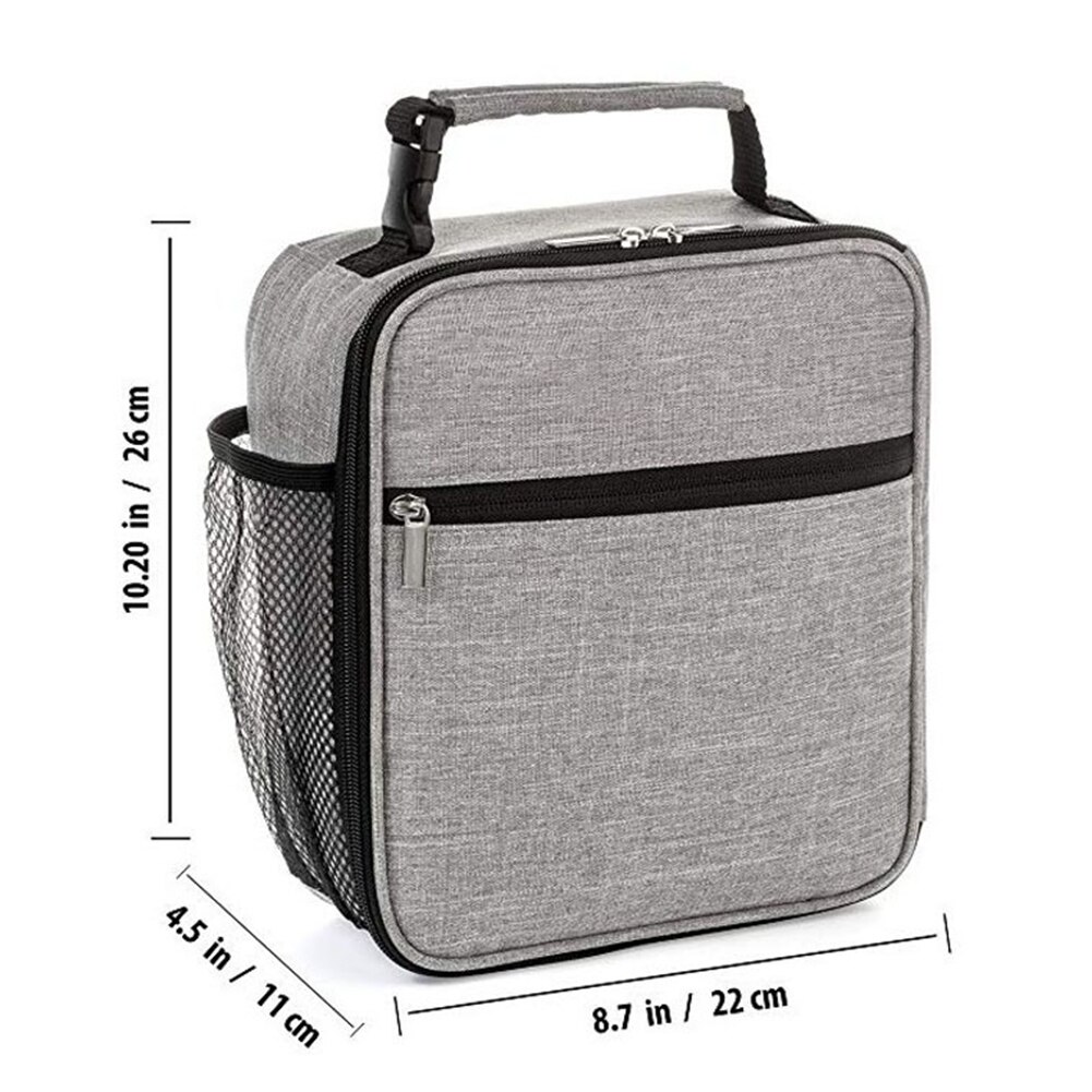 Koeltas Verpakking Organisator Outdoor Reizen Opbergtas Draagbare Thermische Geïsoleerde Koeler Lunchbox Tote School Picknick: Grijs