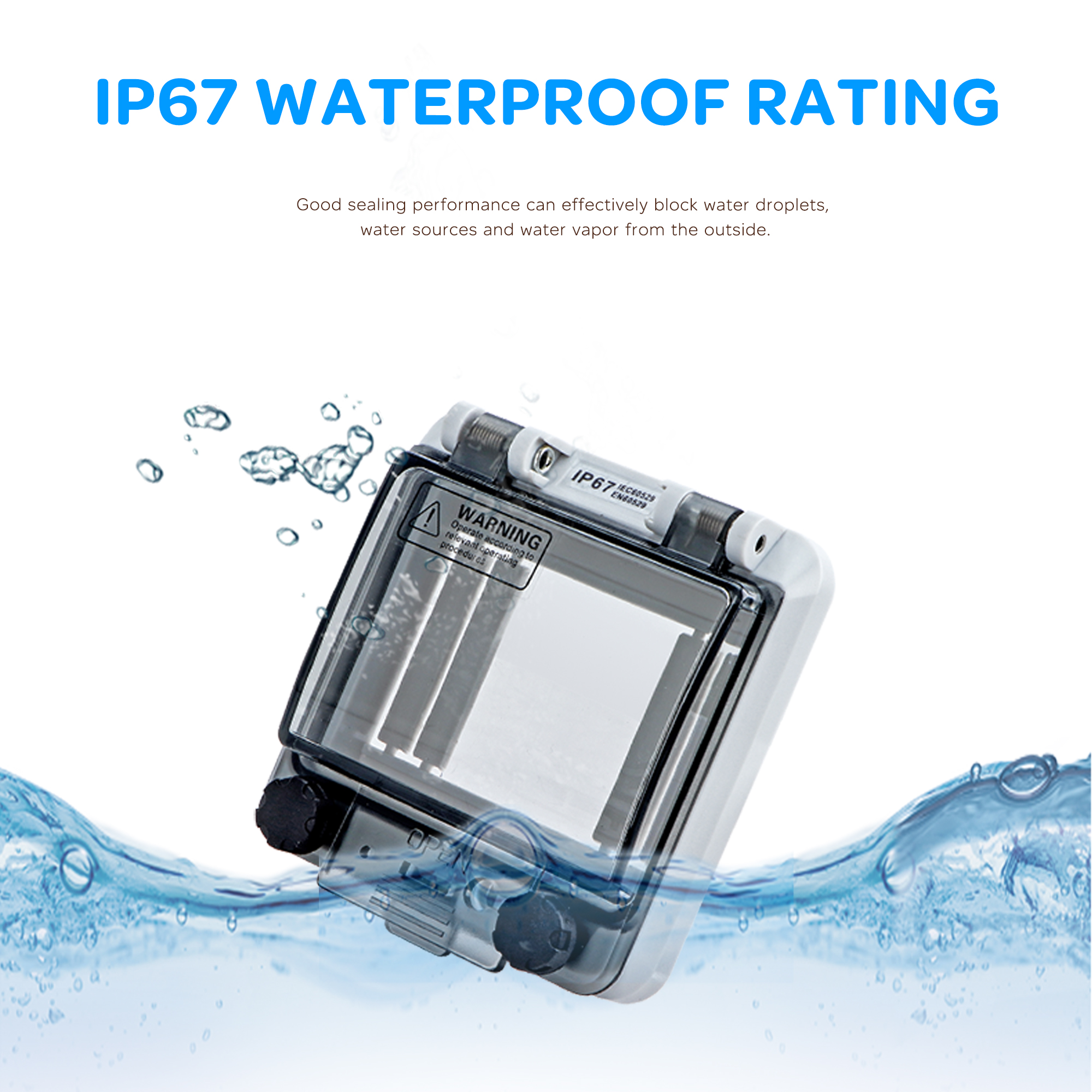 Transparent IP67 Waterproof Protective Window Cover Circuit Breaker Switch Box Protection Electric Junction Box Panel Cover