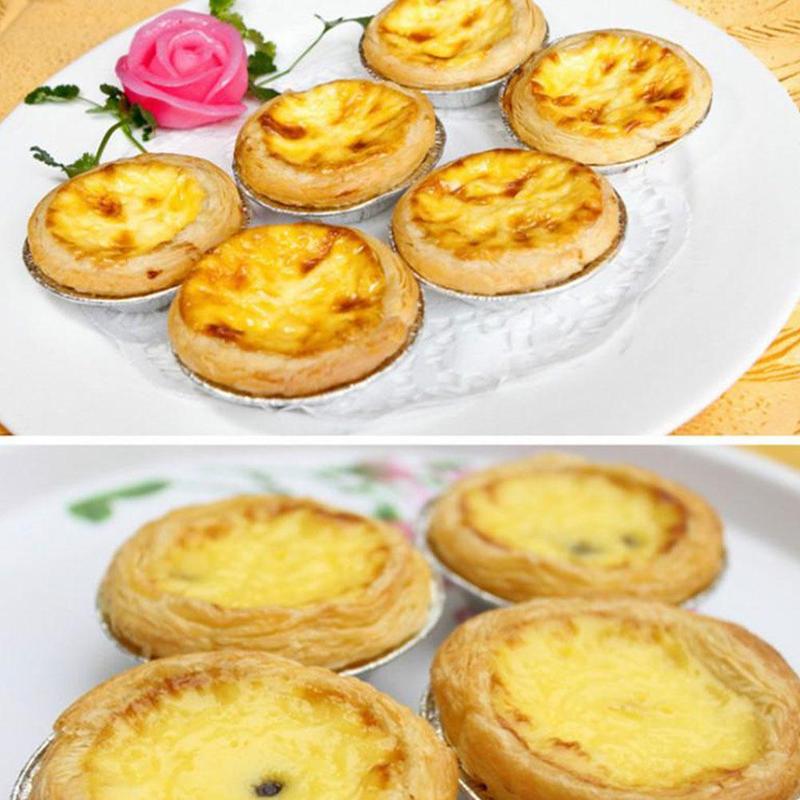 100 st äggpannformar i aluminiumfolie minikanna paj engångsform tårta muffinsplattformar koppar runda behållare baka b b  t6 c 2