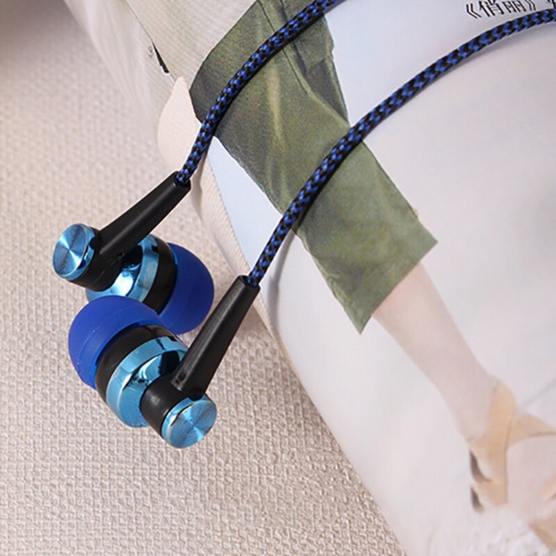 Mobiele Telefoon Met Tarwe Draad Oortelefoon In-Ear Gevlochten Bedrading Cord Universele Muziek Subwoofer Hoofdtelefoon Voor Xiaomi Huawei Samsung