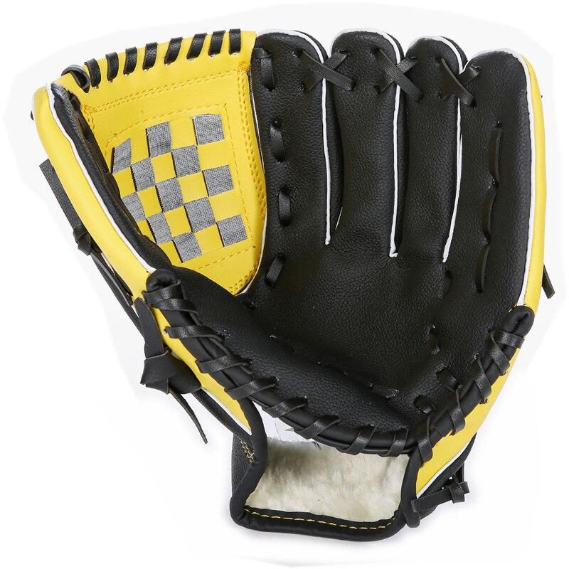 Luxe Lederen Honkbal Handschoen Rechterhand Apparatuur Pro Honkbal Handschoenen Trainning Apparatuur Guante Baseball Sportkleding BY50BQ: YELLOW