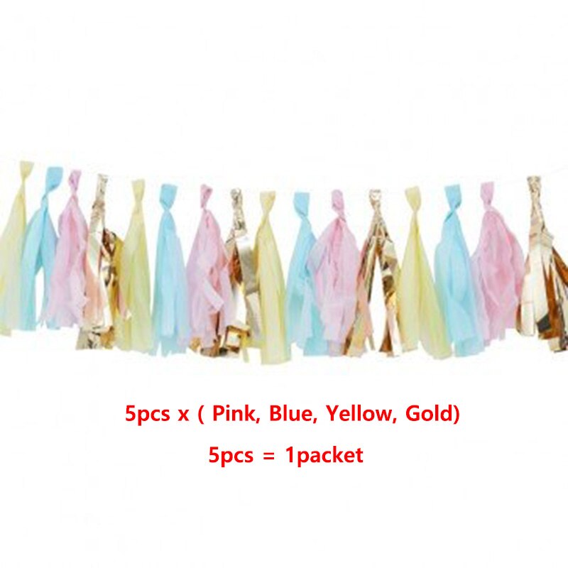 20pcs Pastel & Gold Balloon Tassel Garland DIY tassel garland kit 1st Birthday Decor Wedding Unicorn Party Supplies Baby Shower: Default Title