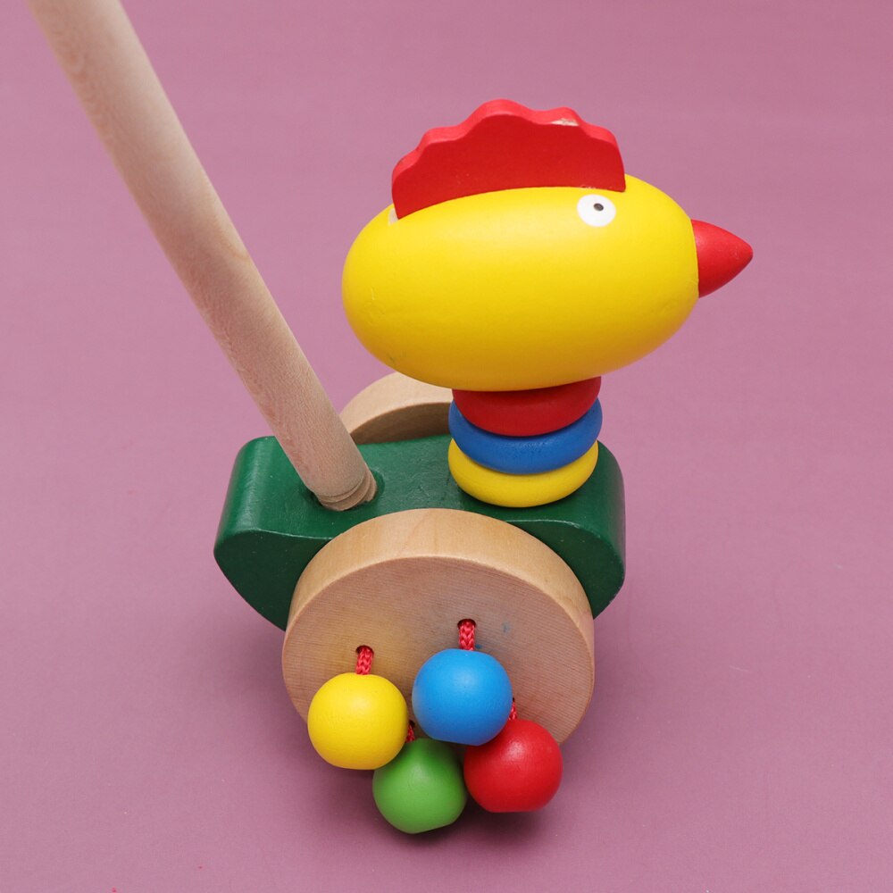 Baby Pushing Cart Toys Cartoon Animal Carts Wooden Trolley Carts Toys Outdoor Baby Walker Push Rod Cart Toys Training Aids