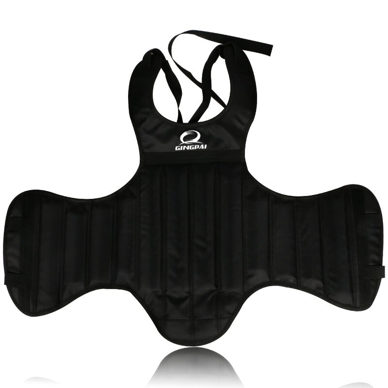 GINGPAI-protector de pecho MMA wushu sanda, chaleco Wushu, Protector corporal de Taekwondo: Black