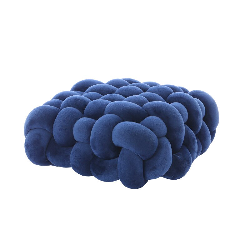 Styl skandynawski Solid Color Square dzianiny Sofa dekoracyjna poduszki miękkie oddychające pluszowe Tatami materac Butt klocki Home Decor: Navy / 40x45x12cm