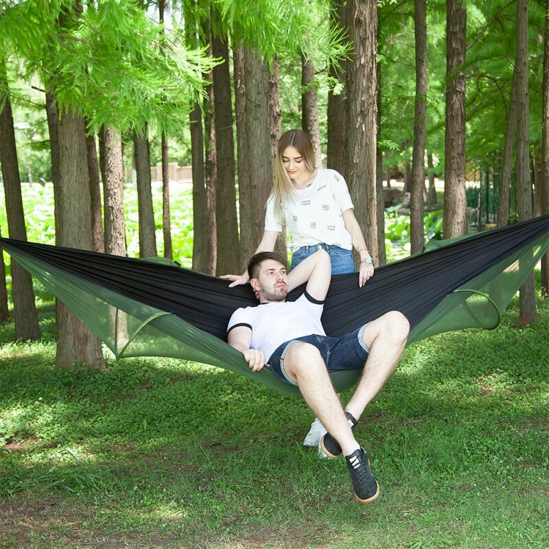 Parachute Doek Automatische Quick-Opening Tent-Type Outdoor Camping Klamboe Hangmat, Lichtgewicht Nylon Parachute Hangmat