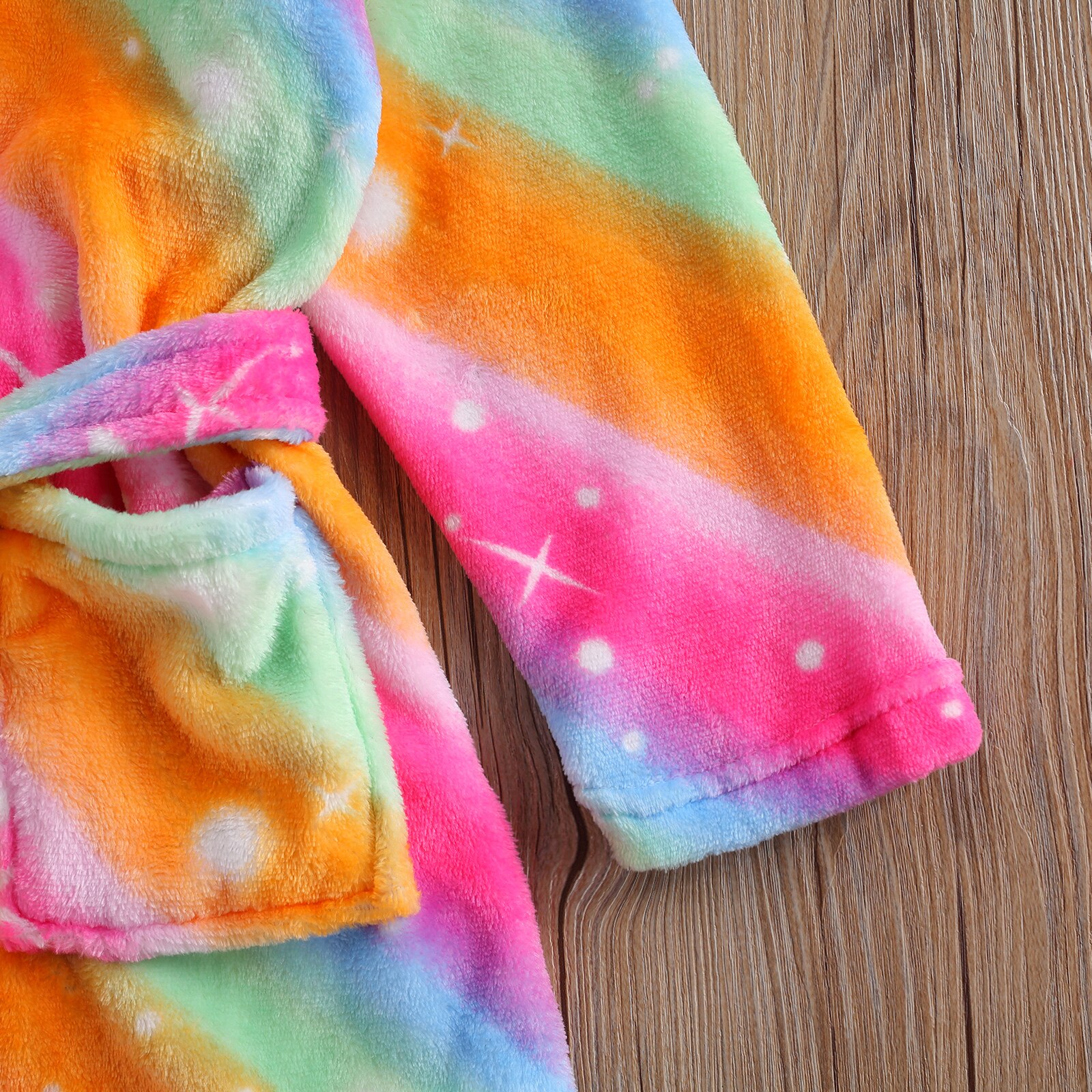 Baby Meisjes Kleurrijke Flanel Warme Badjas Dier Vormige Hooded Badjas Met Steekzakken En Tailleband Voor Herfst En Winter