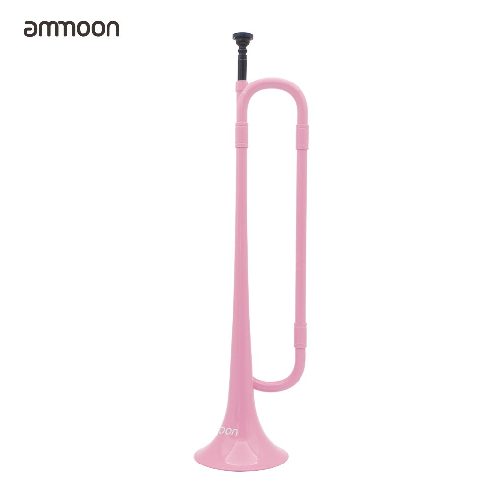 Trompeta de Caballería de corneta plana ammoon B de plástico respetuoso con el medio ambiente con boquilla para estudiantes de la Escuela de la banda: Rosa