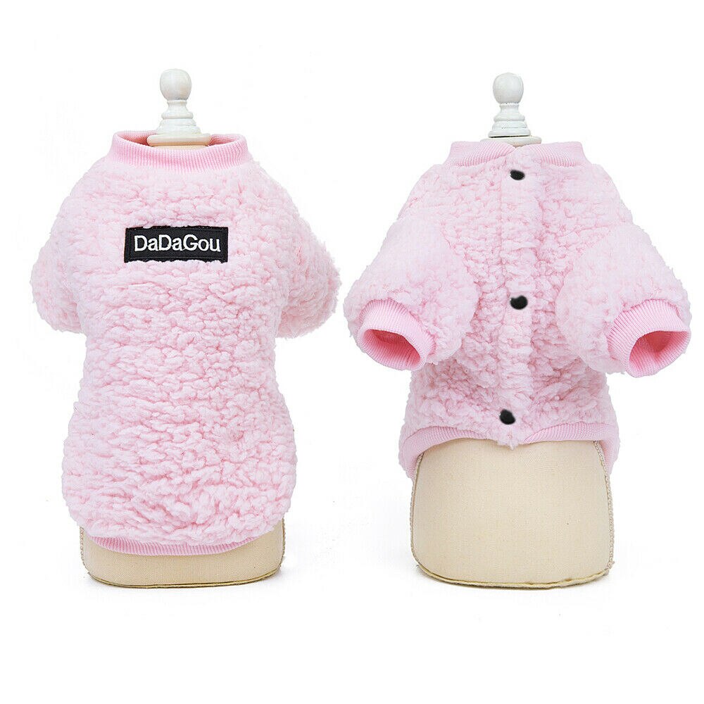 Hondenvesten voor de winter, fleece chihuahuakleding, kattentruien voor huisdieren, warme jassen: Roze / Ik