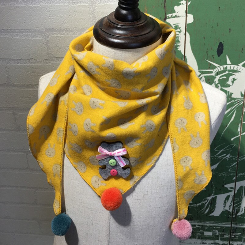 primavera bebés, niños, flores pañuelos Otoño Invierno niñas cuello cálido niño cuello bebé bufanda: yellow rabbit