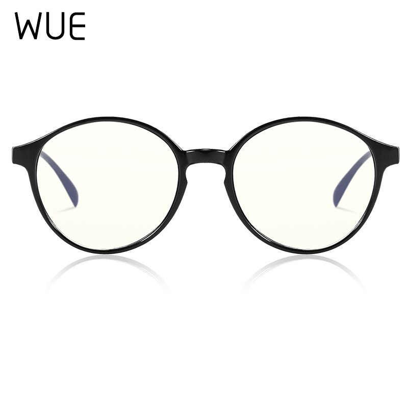 ! Lentes de cristal transparente WUE para mujer, gafas antiazules para hombre, gafas redondas para ordenador, óptico transparente, armazón de gafas