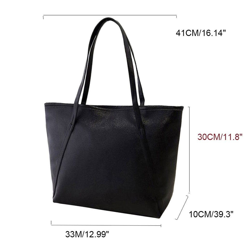 Kvinner solid enkel skulderveske stor kapasitet kvinner håndtak bag casual totes veske pu skinn veske veske bolso mujer #yj