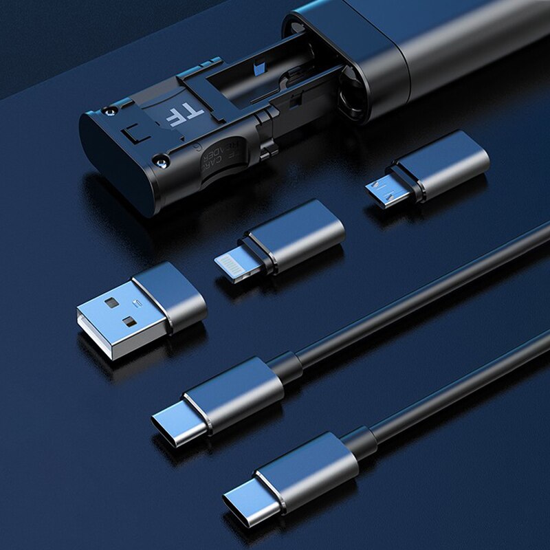 Budi Usb Datakabel Opbergdoos Multi-Lijn 6 Soorten Kabels Sim Kit Tf Kaartlezer Multi-functie Smart Adapter Opbergdoos