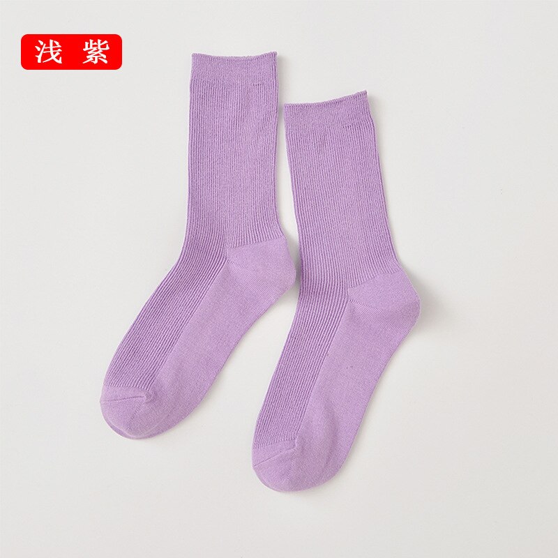 Men Women Retro solid color Harajuku Korean Cute Socks Sox: 13