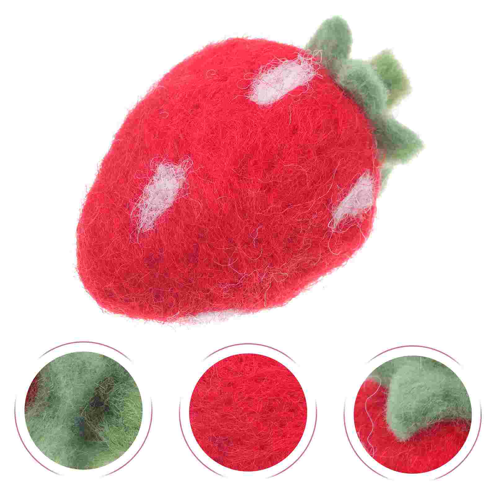 10pcs Felting Crafts Wool Felting Crafts Strawberry Shaped Felt Crafts for DIY Decor