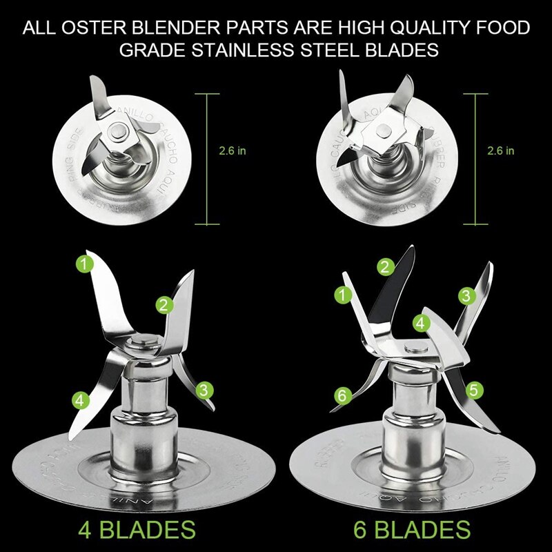 Replacement Parts for Oster & Osterizer Blender Ice Blades 4961 4980 Gasket Coupling Stud Slinger Pin Kit