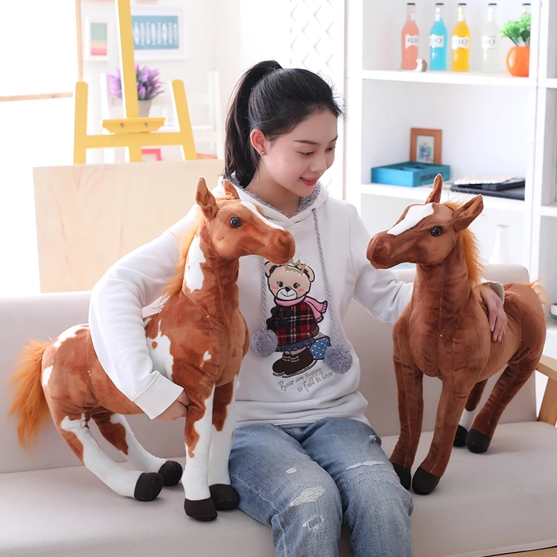 30-90cm 4 estilos caballo de simulación de peluche de juguete de peluche Animal realista muñeca bebé niños tienda de casa decoración Triver juguete de