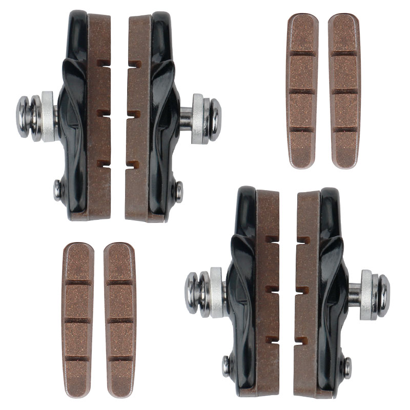Baradine Road Bicycle Carbon Rim Braking Blocks Linear Pull Friction Wheel Brake Pads Detachable Cork Inserts Light Weight: 470TC-1 KN Z2P