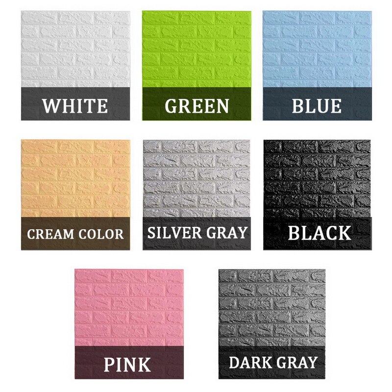 3D Brick Wallpaper Peel and Stick Panels Self-adhesive Foam Wall Paper Decal for Bathroom Kitchen Living Room Home Decoration