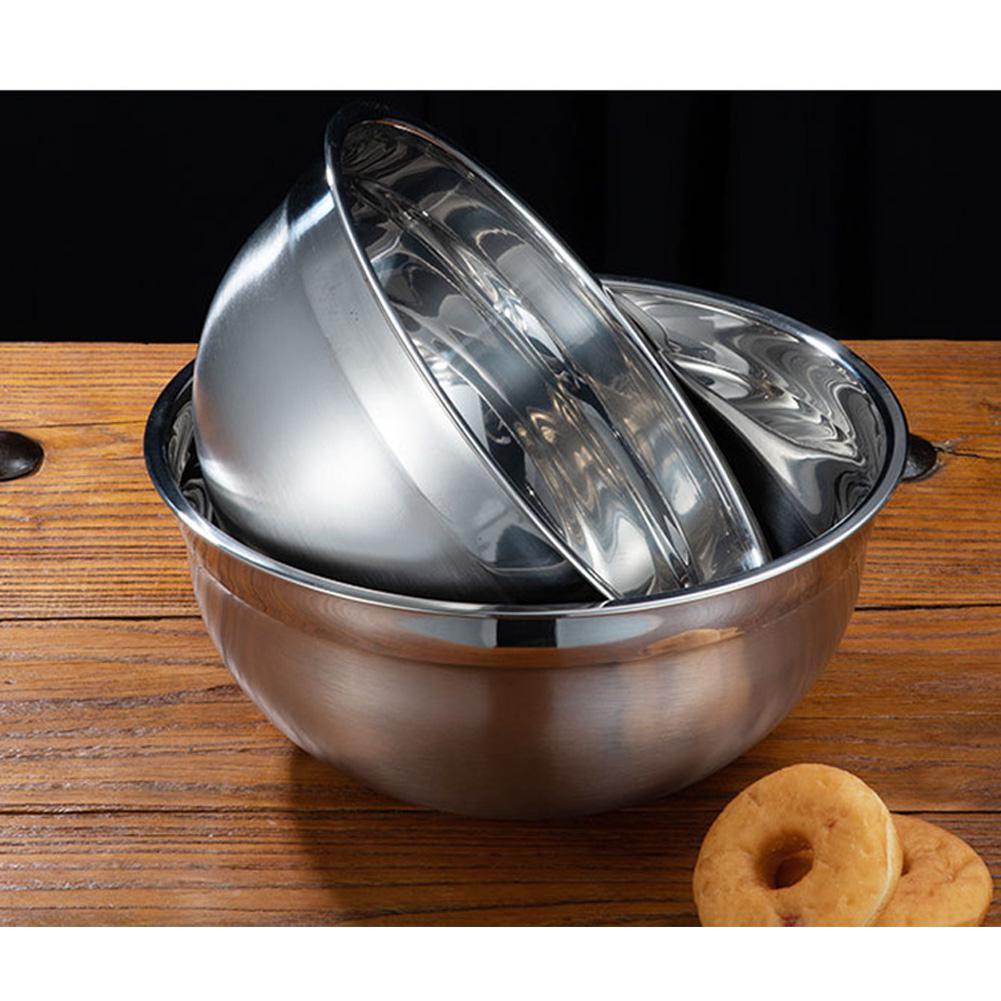 Thicken Stainless Steel Mixing Bowl + Lid Set for Beat Eggs Knead Dough Soup Bowl