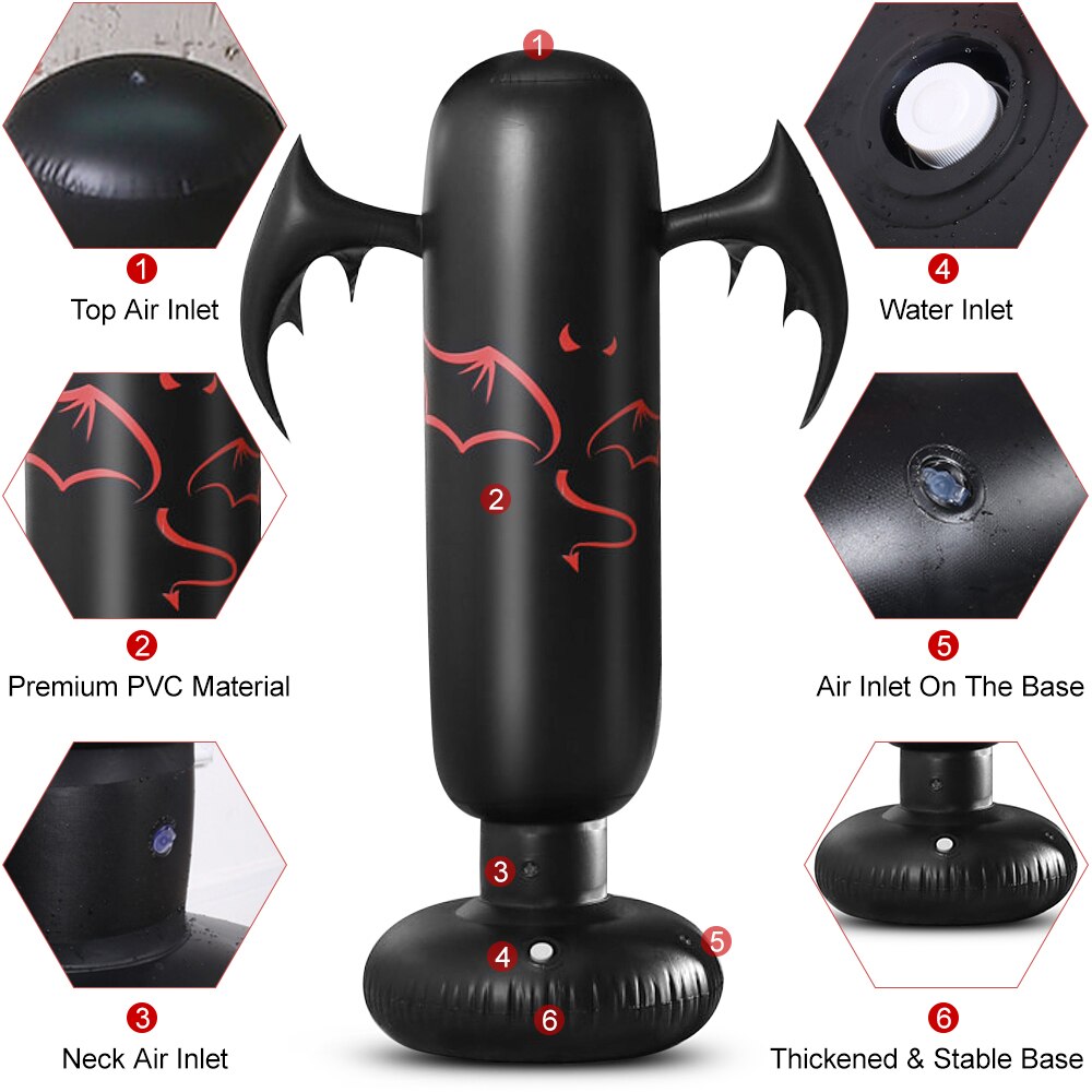 5.2ft opblaasbare pvc bokszakken opblaasbare bokszak fitness boksdoelzak gym training fitness bokszak