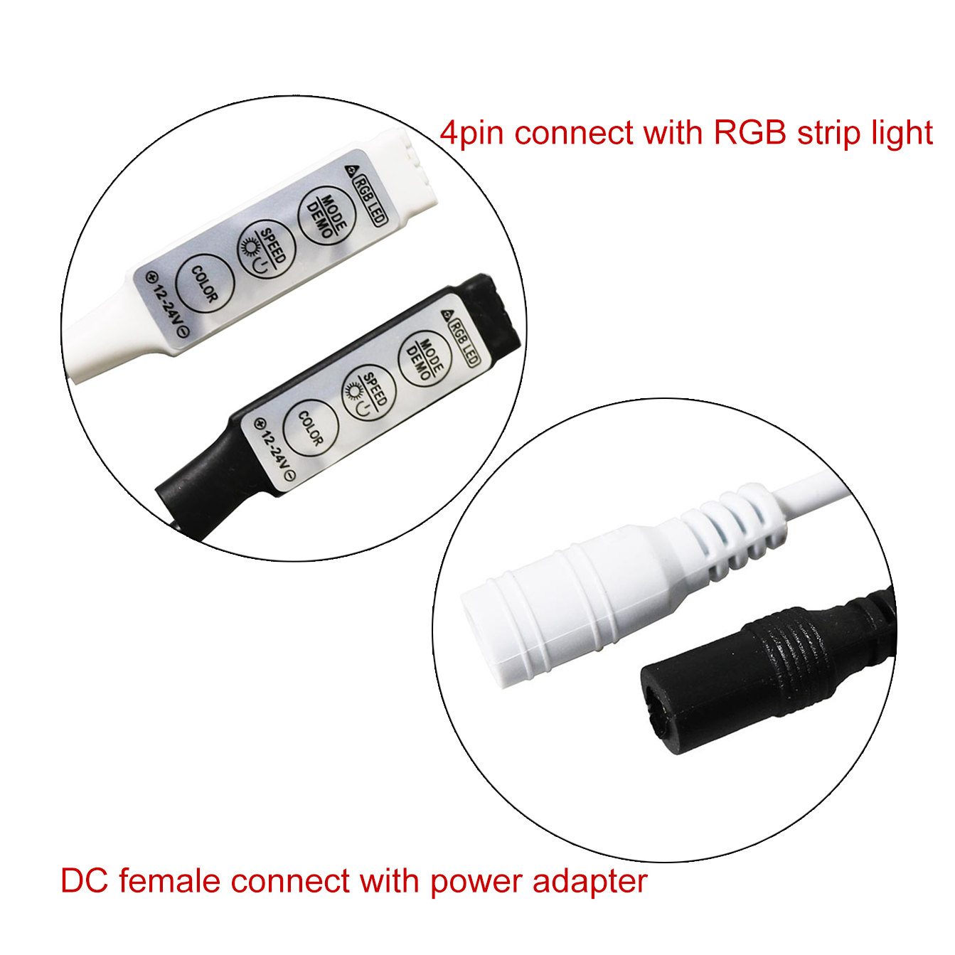 Controlador de 3 teclas RGB Mini, 12V, 24V, controlador de tira LED 5050 3528 5630 SMD, Control de un solo/franja de colores, regulador de luz RGB JQ