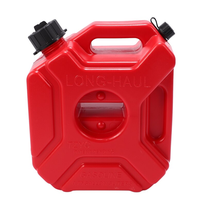 Motorcycle Red 3L Backup Fuel Tank Plastic Petrol Car Spare Container Petrol Tanks Canister ATV UTV