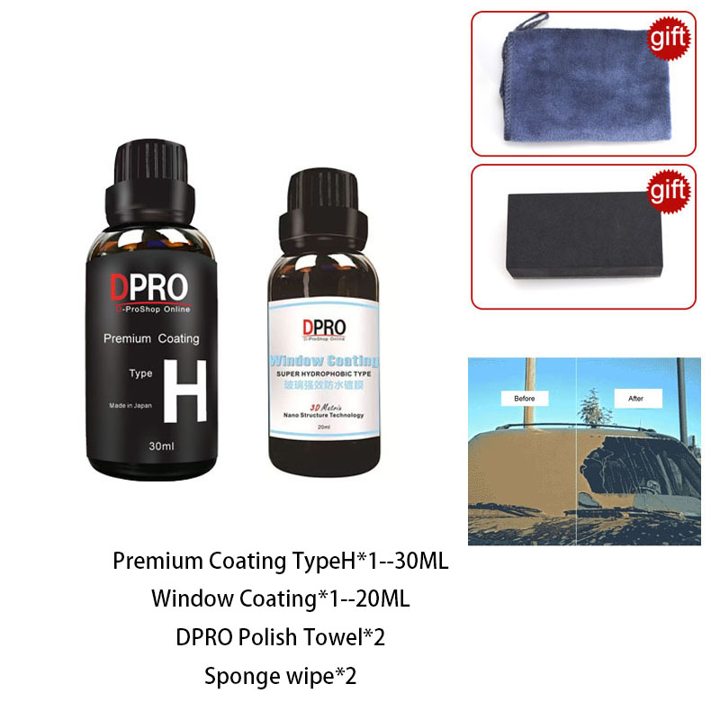 Dpro 9H Ceramic Car Coating Liquid Glass Waterproof Crystal Coating Nano Paint Care Anti-scratch Hydrophobic Car Detailing: Dark Grey