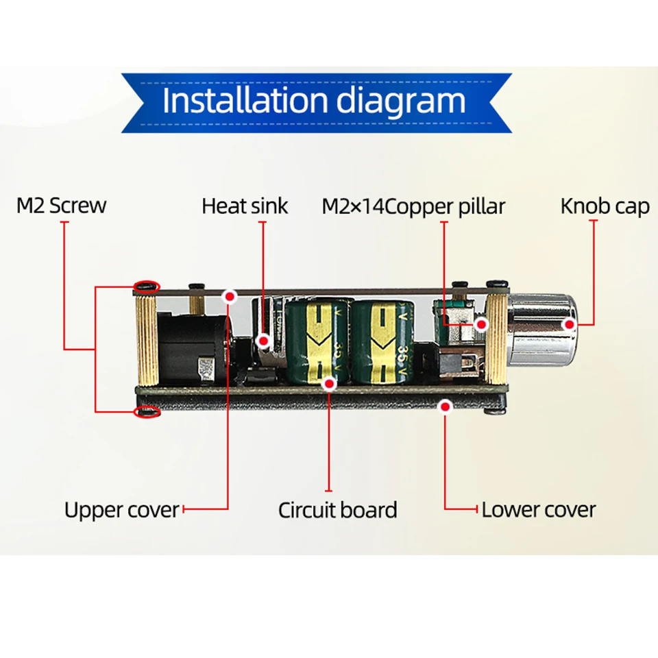 2*100W Bluetooth 5.0 Digital Power Amplifier Board AUX Speaker 2.0 CH Stereo Home Music Wireless Module Audio AMP