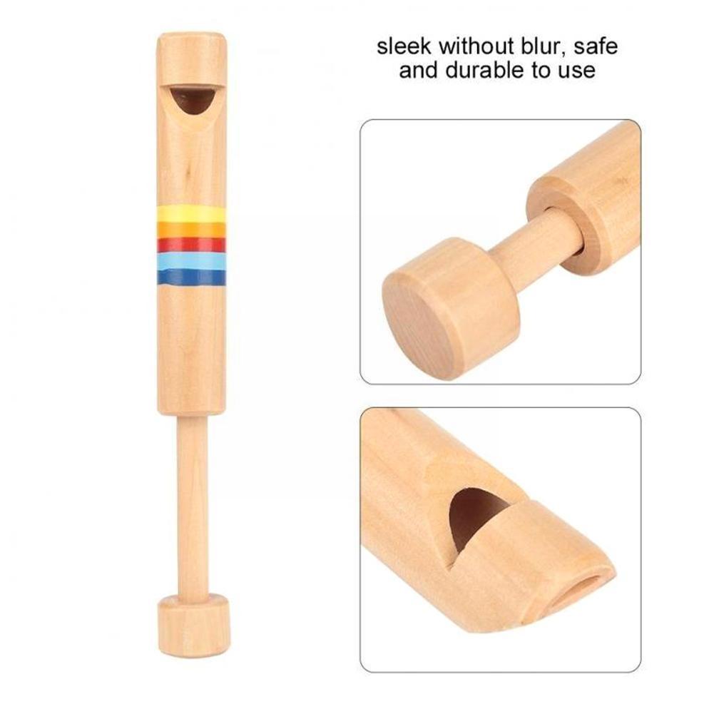 Holz Pfeifen ziehen-aus Holz Flöte Einstellbare Pfeife Klang Schiebe Piccol Für freundlicher Nette Zeichnung Spielzeug Musical Instrumente V1a0