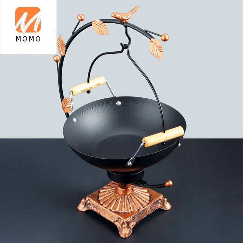 Tableware Special Dish Iron Stewed Pot Set Restaurant Hotel Hanging Pot Commercial Solid Alcohol Heating Furnace