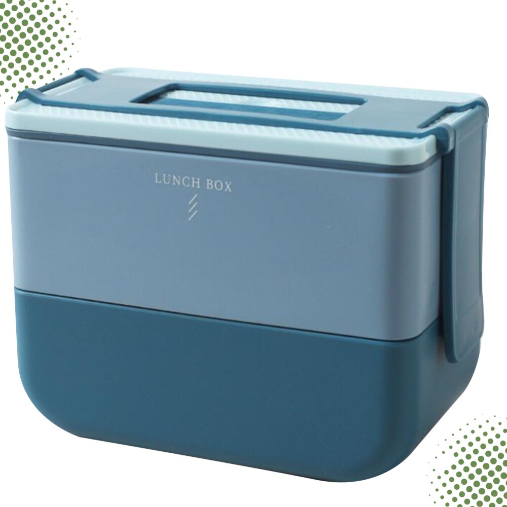 1Pc Portable Microwave Divider Box Square Heat Preservation Bento Box Portable Food Container for School Office Campin