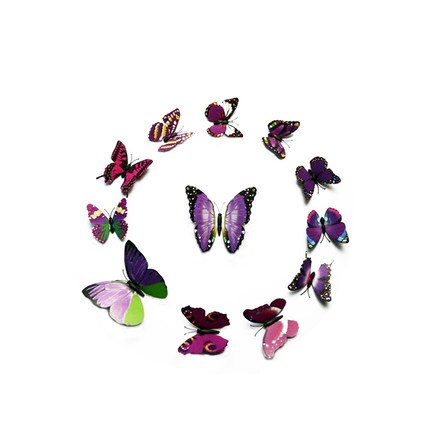 Butterfly 3D decorative sticker decorative fridge magnet: Purple