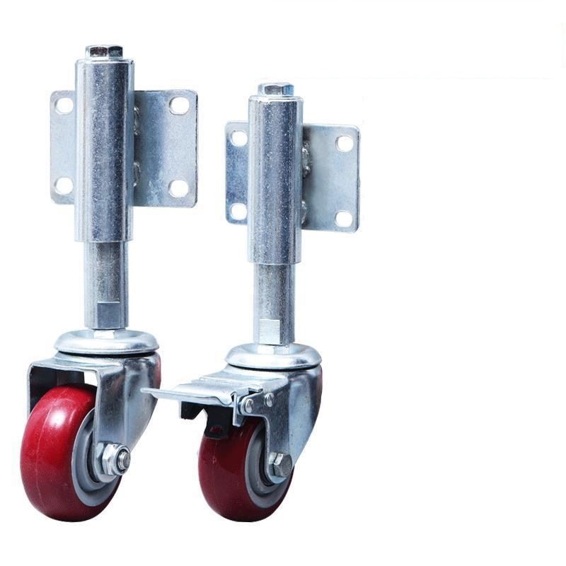 5 inch Mute door spring gate wheel heavy duty caster high and low telescopic shock wheel iron door wheel brake optional
