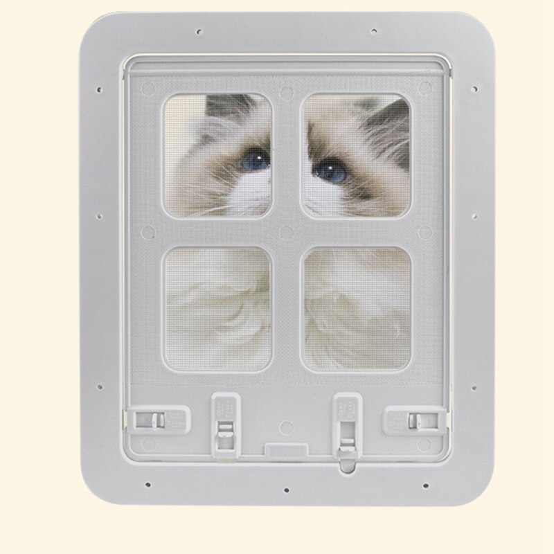 Praktische Hond Kat Klapdeur Veiligheidsslot Flap Deur Voor Hond Katten Kitten Plastic Kleine Huisdier Gate Deur Kit Zwart